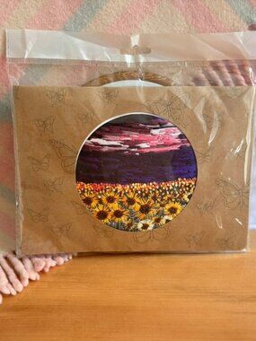 Embroidery Kit Round SunFlower Scenery NIP